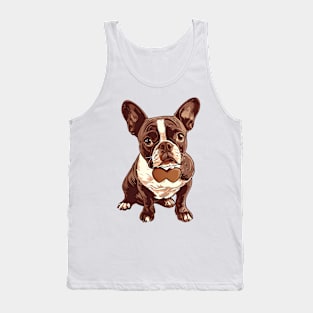 Valentine Boston Terrier Shaped Chocolate Tank Top